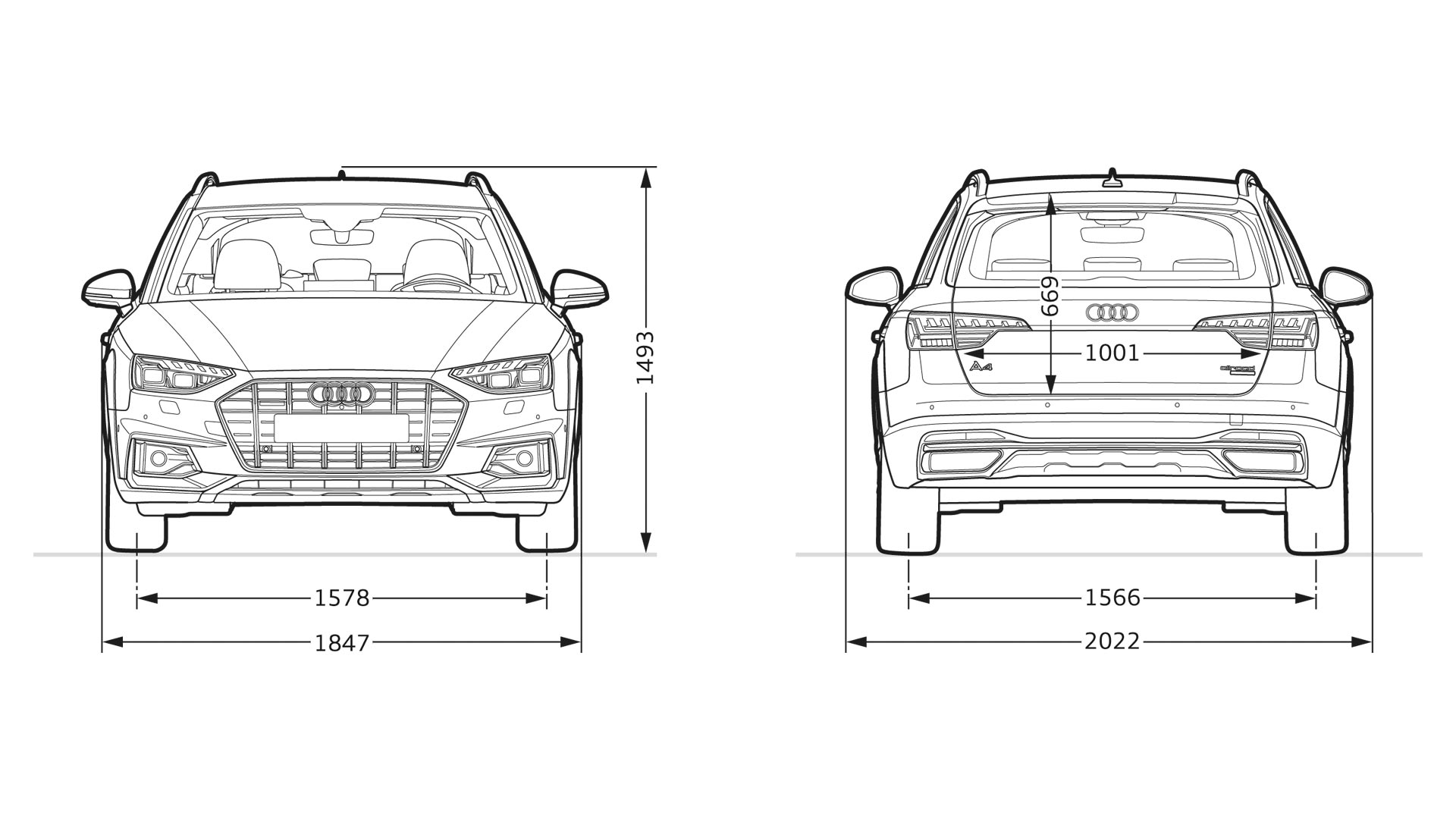 Abmessungen > A4 allroad quattro > A4 > Audi Deutschland